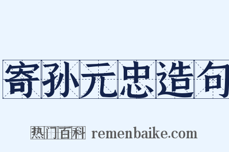 寄孙元忠造句是什么意思的图片